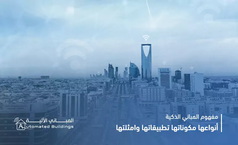 المباني الذكية في السعودية وخلفية مدينة الرياض